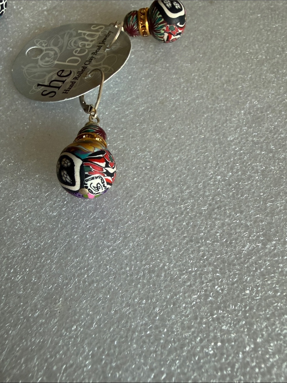 She Beads Intentional Bead by Sandy Rueve Hand Rolled Clay Beaded Jewelry Set - Picture 5 of 6